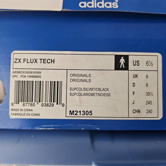 ADIDAS ZX FLUX TECH M21305 Originals Running Training Sneakers Silver Supcol 6.5 main image 7